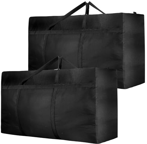 SUNNOW 2 Pcs 120L Large Laundry Bags, Strong Storage Laundry Shopping Bags with Zips for Moving House Travel Packing and Storage