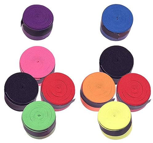 Milisten 10rollen Tennis Grip Tape rutschfeste Flexible Überzüge Für Tennis Badminton-schläger Atmungsaktives Pu-Material Saugfähig in Bunten Farben Passend Für Schlägertypen