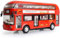 KWARE Pull Back 7 London Double Decker Bus Routemaster City Tourist Diecast with Lights, Sounds and Openable Doors, 1/50 Scale Bus Toy