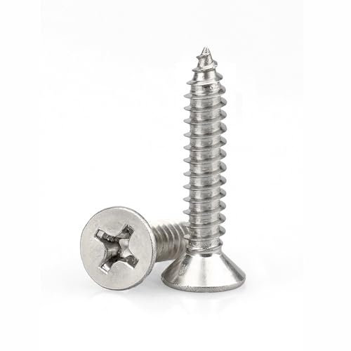 M3 Self Tapping Screws,Stainless Steel Wood Screws,Phillips Flat Head Screw,M3*30mm 80 Pieces And 20 Pieces Screw Anchors for Furniture, Woodworking, DIY Model Fixing.