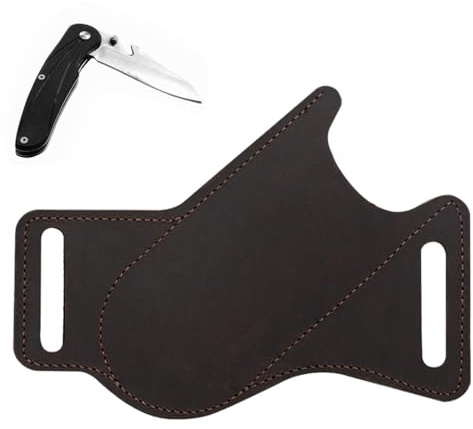 Generico Portacoltelli da cintura - Porta coltelli da cintura | Strato superiore in finta pelle bovina antigraffio resistente all'usura 5 in portacoltelli per piccoli cacciaviti