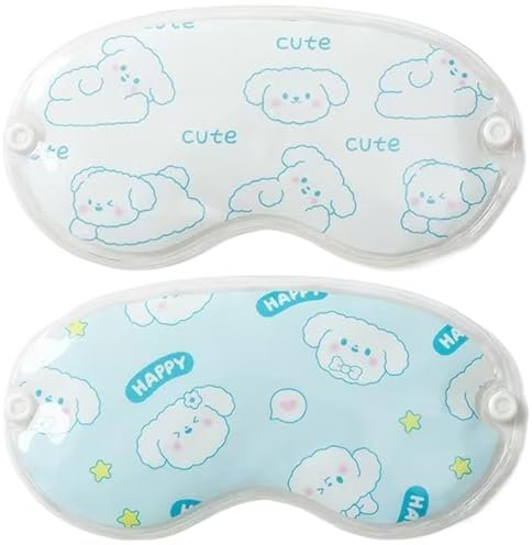 KOLZEMV 2PCS Maschera Gel maschera occhi gel freddo, maschera occhi, maschera ghiaccio viso Per Gli Occhi Impacco Freddo Riutilizzabile Perfetta Per Blefarite, Occhi gonfi, Occhiaie