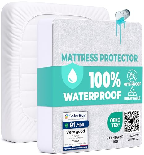 Mattress Protector Next to Me Waterproof 50x83 cm Premium Cotton Terry Cot Cover Fitted Sheet Soft and Breathable Top Mattress Protector Anti-Mite Hypoallergenic and Machine Washable