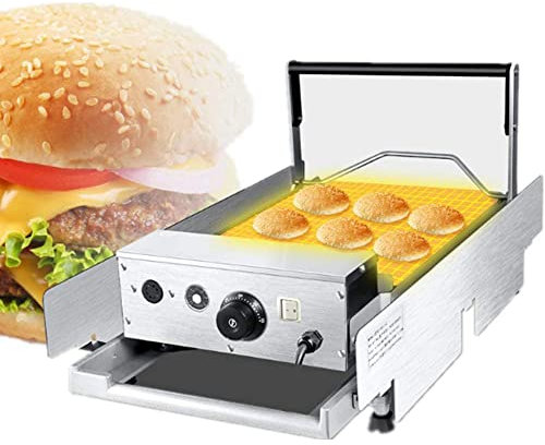 DLAZUM Macchina per Hamburger Commerciale con Piastra in Alluminio a Doppia Faccia, Macchina per Hamburger a Doppio Strato, Macchina per Il Pane Antiaderente per 12 Hamburger, cucine usate, ristora