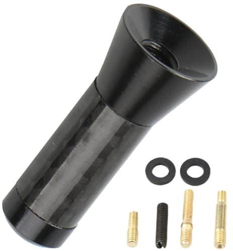 Youngwier Antena de Radio para automóvil,Antena de Radio para camión - Antena de Estilo de Coche de 3,5 cm - Reemplazo de Antena de Coche de Metal, Antena de Parabrisas de Coche de Fibra de Carbono