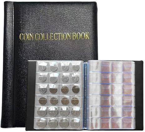 Ksvaye 480 Tasche Album Monete da Collezione 20 Pagine Euro Porta Monete Collezione Raccoglitore Numismatico Libro da Collezione di Monete, 19,2 * 15,5CM