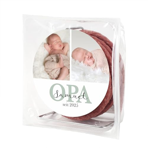 Herz & Heim® Personalisierte Salami Kabeltrommel – Geschenk mit 2 Fotos, Name & Wunschtext – Witzige Überraschung für Papa & Opa – Individuell bedruckt – Lustige Geschenkidee (Opa)