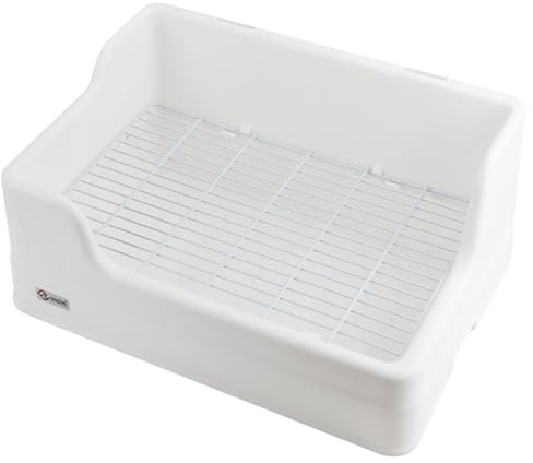 YARNOW Lettiera per Conigli e Toilette per Gabbia Doppia Struttura Smontabile, Materiale Riutilizzabile, Ingresso Ribassato Ergonomico per Animali Domestici Come Conigli e Piccoli Roditori