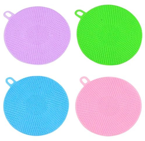 JchEnye 4pcs Spazzole per lavastoviglie in Silicone Salviette antiaderenti per la Cucina Forniture per l'isolamento Termico Mats