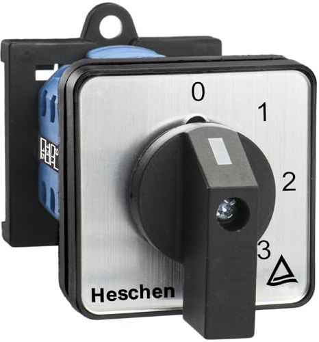 Heschen Universeller Nockenwahlschalter SZW26-20/0-4.4-B11R, 35mm DIN-Schienenmontage, 660V 20A 5 Positionen 16 Klemmen CE/TUV gelistet