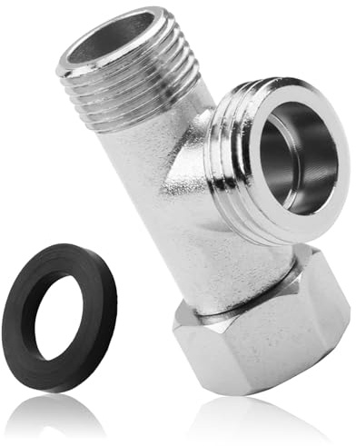 Tee Pipe Fittings, 3 Way 3/8 Inch Tee Diverter Valve for Toilet, Side Connector 1/2 Inch Solid Copper, Three-Way Connection T Valve Compatible with Tanks and Faucets (1 Piece)