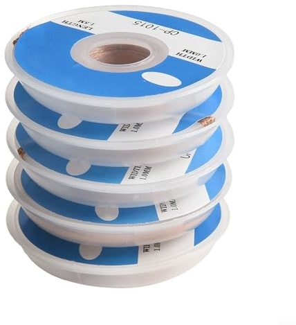 Lot de 5 bandes de retrait de soudure en cuivre, 1 5 m de long, pour enlever le fil de soudure, disponibles en plusieurs largeurs (1,0 mm)