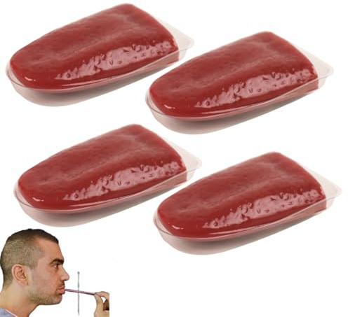 DOKRIN Artículos de broma,Juegos de magia y accesorios,4 piezas de lenguas falsas, juguetes de truco, accesorios de magia de escenario