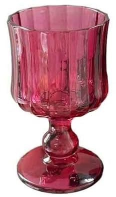 Dh2yjnbf3 Rosafarbene, geprägte Weingläser, 180 ml, Vintage-Kelchgläser mit Faltenstruktur for Hochzeiten, Bankette, Festessen, Bars und den täglichen Gebrauch