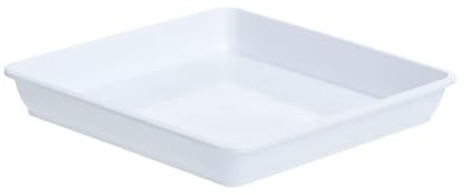 ZKALQECNF Portici Sottovaso for Piante in plastica, Quadrato, for Interni ed Esterni Interni(Bianco,Piccolo)
