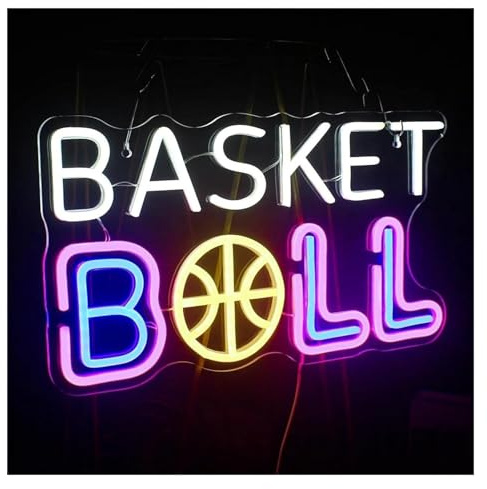 neonljusskylt Lugnande stämningslampa basket neonskyltar panel med bokstäver