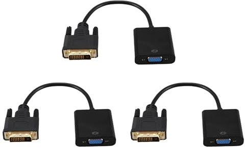 Tumintu 3X DVI vers VGA Cable Adaptateur 1080P DVI-D vers VGA 24 Cable + 1 25 Broches DVI Male vers 15 Broches VGA Convertisseur Video pour Affichage PC