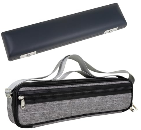 SOLUSTRE Bolsa para Flauta de 16/17 Orificios Acolchado, Gris, Práctica y Ligera para Almacenamiento y Transporte de Instrumento de Viento, Opción de Mano y Hombro