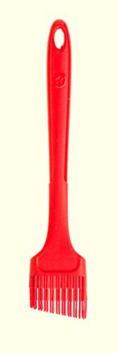Kochblume Design Pinsel L | Premium-Silikon | Hitzebeständig | Spülmaschinenfest | 24cm | Farbe: rot