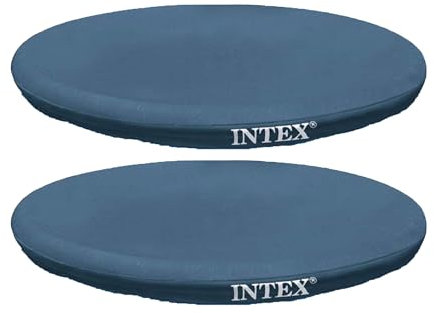 Intex 15 Foot Easy Set Swimming Pool Debris Vinyl Round Cover Tarp (2 Pack)