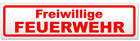 Kiwistar Magnetschild Freiwillige Feuerwehr - 30cm Rot - magnetisch für Auto PKW Kfz - wiederverwendbares Hinweisschild aus Magnetfolie - für Fahrzeug, Truck