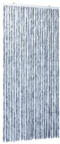 vidaXL Insektenvorhang, abnehmbar, Moskito-, Fliegen-, Käfer-, Türschutz, Netz, Vorhang, Querbehang, silberfarben, 100 x 220 cm, Chenille