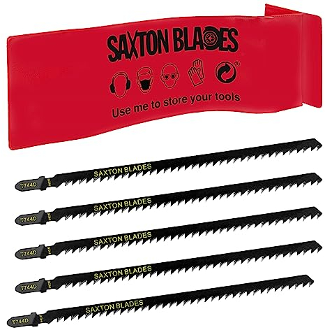 Saxton T744D - 5 lame extra lunghe per seghetto alternativo, in legno, compatibili con Bosch Makita Milwaukee ecc