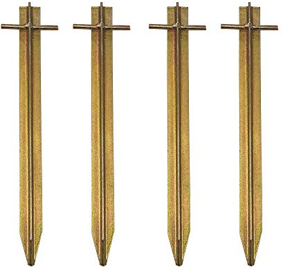 paramondo Zeltheringe mit Rostschutz-Legierung, robuste Erdnägel aus Stahl, für Camping & Outdoor, alle Böden, 4 Stück à 30 cm, goldfarben