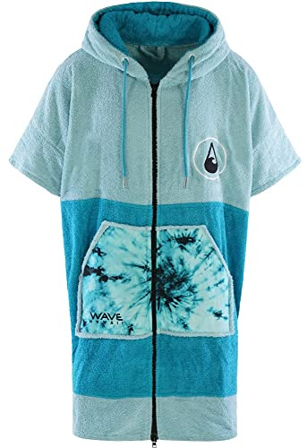 WAVE HAWAII Poncho Flyh Badeponcho 100% Baumwolle für Körpergrößen von 155-185 cm Umkleidehilfe für Schwimmen Strand Surfen Badetuch mit Kapuze Duschponcho für Damen Herren Erwachsene