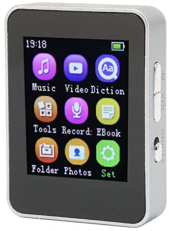 MP3/MP4 Bärbar Spelare med FM-radio, 1,8 Tums LCD-skärm, Mini USB-port, Max Stöd 128GBTFT-kort för Promenader och Löpning(Silver 8GB)
