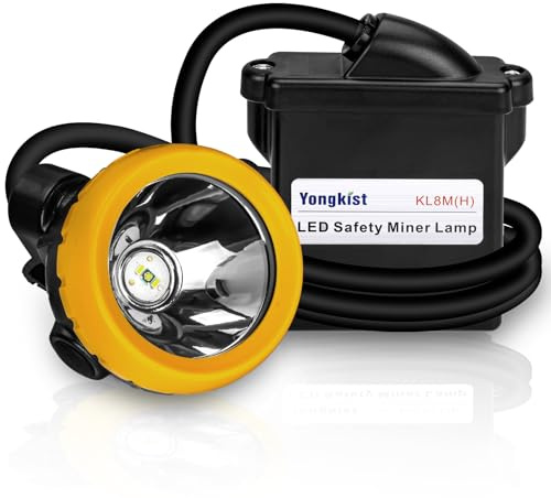 Rechargeable LED Mining Headlamp Hard Hat Light – Explosion-Proof Waterproof Underground Safety Cap Lamp, Bright Headlight for Miners, Hunting, Camping, Fishing, Hiking, Outdoor Work Lighting