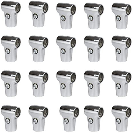 20 X 25mm (T Style) Display Rack Clamp Tee Rod Pole Support Bracket Connector Inner Diameter 25mm/0.98 inch Strong Hold for The Shower Rod Drying Rack Scaffold Composite Pipe Fittings Tube Pack of 20