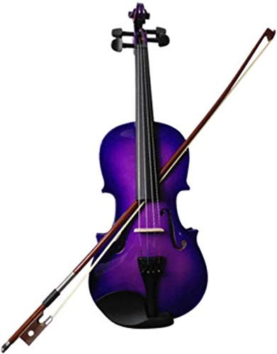 Violine Anfänger Set Violine Massivholz Muster Cello Lila Violine Praxis Violine Musikinstrument Handgemachte Violine Violine for Anfänger (Color : Purple)