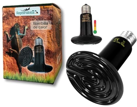 ReptilHábitat – infraröd värmelampa för reptiler och kycklingar 50 W 75 W 100 W 150 W för terrarium (50 W)