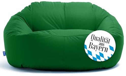 Bruni Lounge Sitzsack-Sofa in Tannengrün – Indoor und Outdoor XXL Sitzsack-Lounge, Couch für 1-2 Personen