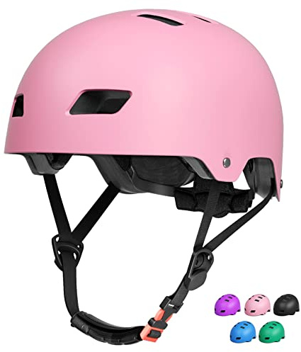FAYDUDU Casco da Bici per Bambini Casco Protettivo Ideale per Bambini e Adolescenti Leggero ma più Sicuro Anche per Skateboard, Monopattino, Pattini a Rotelle per 3-13 Anni Ragazzi Donna (Small, Rosa)