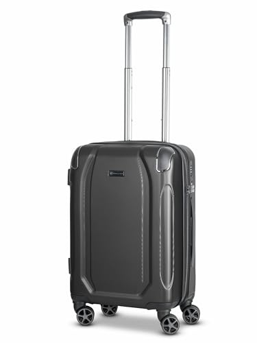 BUGATTI Kabinen-Koffer für Damen und Herren | Kleiner Cabin-Trolley 38 x 24 x 55 cm aus hochwertigem, stoßfestem ABS Material | Teleskopgriff & TSA-Schloss| Valencia Serie