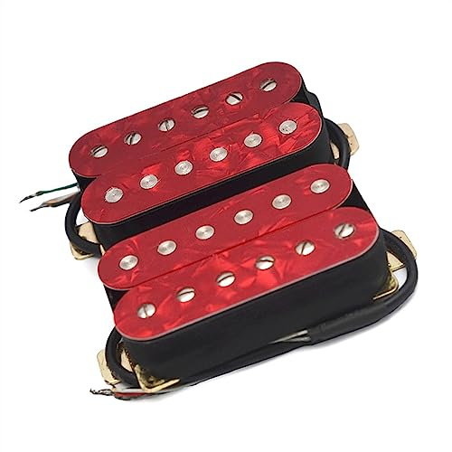 E-Gitarren-Humbucker, Verstellbare Schraube, Doppelspulen-Tonabnehmer Für 6-saitige Gitarren-Hals-/Steg-Tonabnehmer Gitarren-Tonabnehmer-Set (Color : Set)