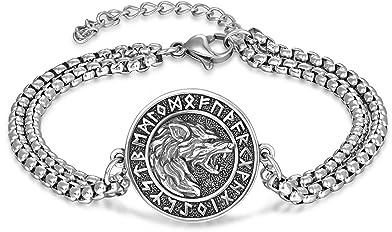 KINGWHYTE St Michael/St Christopher/Kompass/Wikinger Armband 925 Sterling Silber Verstellbares Medaillenarmband Religiöser Schmuck Geburtstagsgeschenke für Männer Frauen