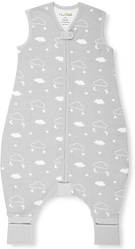 Mama Cheetah Baby Schlafsack mit Füße 1.0 TOG, Ganzjahres Schlafsack, Bio-Baumwolle Baby Schlafsäcke ohne Ärmeln Babyschlafsack mit Beinen, 1er Pack, 90cm (Baby Höhe 92-102cm)