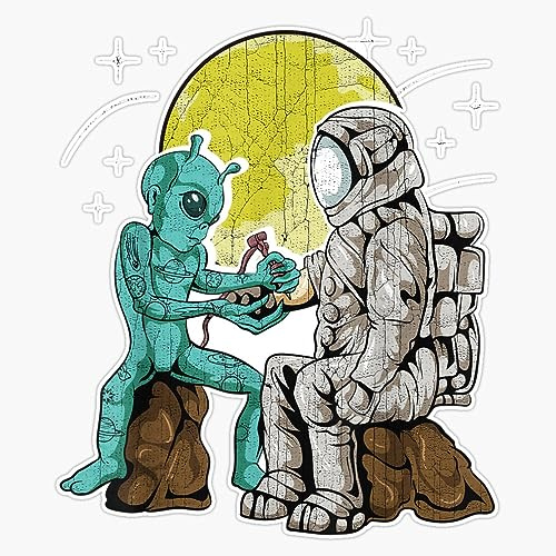 Alien Inking Astronaut Tattoo Vintage Tattoo Artist Vinyl Window Bumper Sticker Decal 5