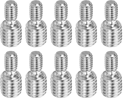 PATIKIL M6x10mm to M10x10mm Double End Threaded Stud Screw Bolt, 10 Pack 304 Stainless Steel Rod Bolts Thread Reducer Adapter for Furniture Fastener, Hardware Connectors