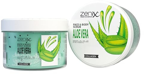 Zenix Face & Body Scrub 275ml | Hautreinigendes Peeling für Gesicht und Körper | entfernt abgestorbene Zellen | klärt Talg | pflegt die Haut | Spendet der Haut Feuchtigkeit - (Aloe Vera)
