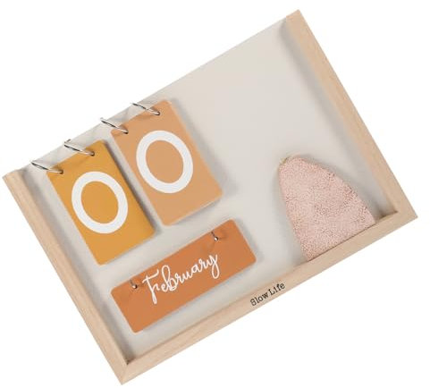 Gogogmee Holz Tischkalender Wiederverwendbarer Praktischer Desktop Kalender Für Büro Zuhause Elegante Holz-dekoration Mit Tages Und Monatsanzeige Multifunktional Stilvoll