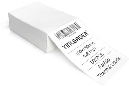 Yinleader Thermopapier-Versandetikett 100 x 150 mm, Thermoetikett 4 x 6, für Thermoetikettendrucker,