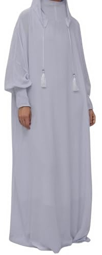 RUIG Women Muslim Robe Abaya Dress Kaftan Dubai Modest Turkey Prayer Clothes Casual Eid with Hijab