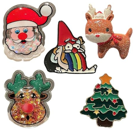 KIZAMI 5 Teile/satz 30/24mm Gemischte Emaille Brosche Pins Groß Elch Cartoon Emaille Broschen Für Frauen Weihnachten Revers emaille Pin Abzeichen Metall