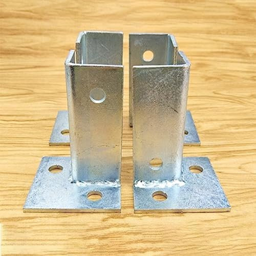 Support/ Fixation poteau bois Support De Base De Poteau Surélevé Réglable De 10 À 20 Cm, Kit D'ancrage De Poteau De Garde-corps De Terrasse Robuste, 2, 4, 6 Pièces Avec Raccords Et Trou De Montage Pou