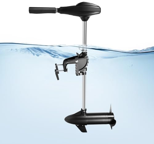 Levkitch Electric Trolling Motor 12V 58lbs Transom Mounted Outboard Motor with Telescopic Handle 5 Forward Gears and 3 Reverse Gears Load Capacity 500kg Bow Mount Boat Engine for Freshwater Saltwater
