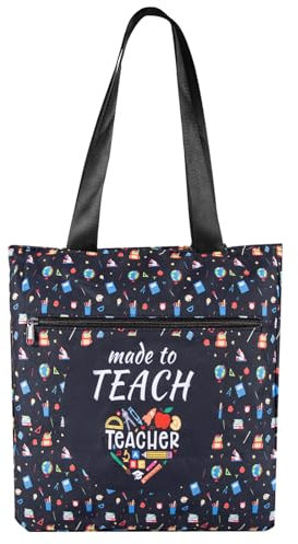 Degpum Tragetasche für Lehrer, Lehrertasche, personalisiertes Geschenk für Lehrer, ästhetische Umhängetasche mit Taschen und Reißverschluss für die Arbeit., Mehrfarbig